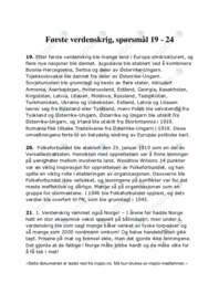 Første verdenskrig, spørsmål 19 – 24