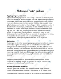 Mobbing et evig problem