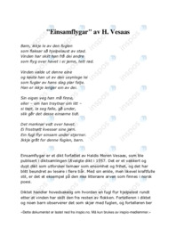 Einsamflygar av H. Vesaas