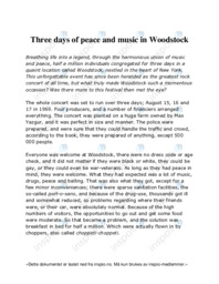 Three days of peace and music in Woodstock