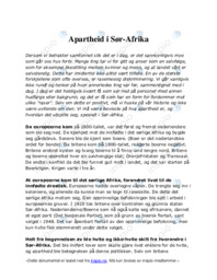 Apartheid i Sør | Afrika