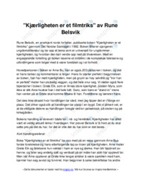 Kjærligheten er et filmtriks av Rune Belsvik