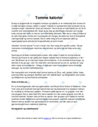 Tomme kalorier