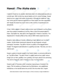 Hawaii : The Aloha state