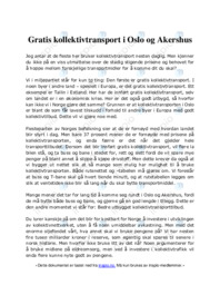 Gratis kollektivtransport i Oslo og Akershus