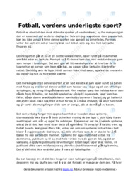 Fotball, verdens underligste sport