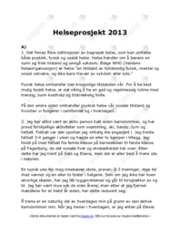 Helseprosjekt 2013