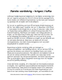 Første verdskrig | krigen i lufta