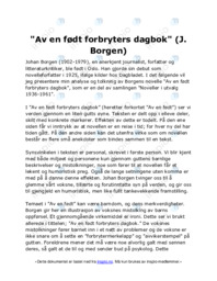 Av en født forbryters dagbok (J. Borgen)
