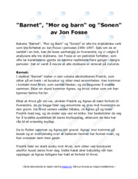 Barnet Mor og barn og  Sonen av Jon Fosse
