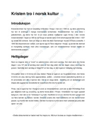 Kristen tro i norsk kultur