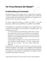 Var Knut Hamsun det Nazist