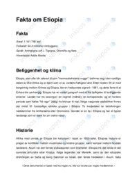 Fakta om Etiopia