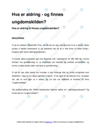 Hva er aldring | og finnes ungdomskilden?