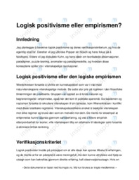 Logisk positivisme eller empirismen