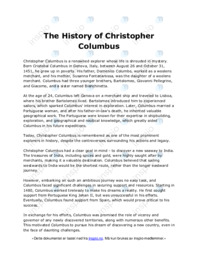 The History of Christopher Columbus