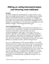 Saltsyrekonsentrasjonsmåling ved titrering