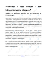 Kan klimaendringene stoppes?