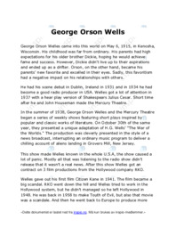 George Orson Wells