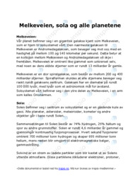 Melkeveien, sola og alle planetene
