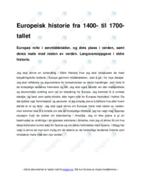 Europeisk historie fra 1400- til 1700-tallet