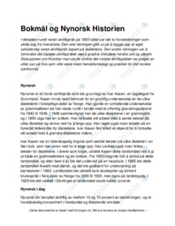 Bokmål og Nynorsk Historien