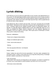 Lyrisk dikting