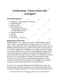 Genteknologi – Science fiction eller virkelighet