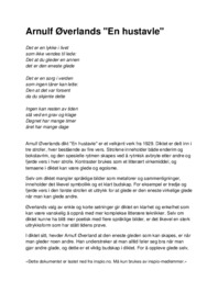Arnulf Øverlands En hustavle