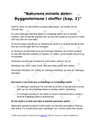Naturens minste deler | Byggesteinene i stoffer | kap. 2