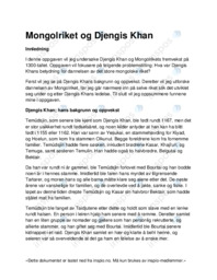 Mongolriket og Djengis Khan