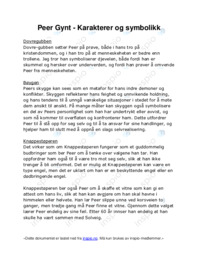 Peer Gynt | Karakterer og symbolikk
