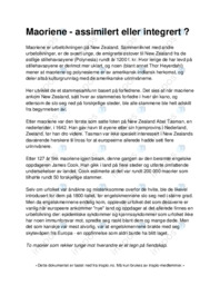 Maoriene – assimilert eller integrert