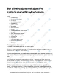 Det eliminasjonsreaksjon : Fra sykloheksanol til sykloheksen