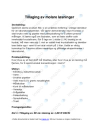Tillaging av molare løsninger