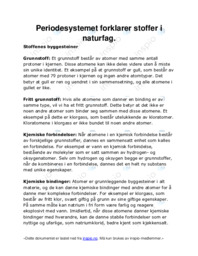 Periodesystemet forklarer stoffer i naturfag