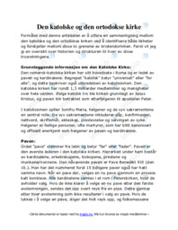 Den katolske og den ortodokse kirke