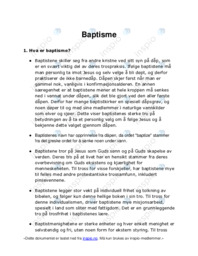 Baptisme | Religion og etikk oppgave | 5 i karakter