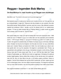 Reggae – legenden Bob Marley