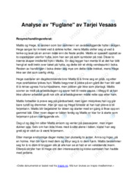 Fuglane | Tarjei Vesaas | Analyse