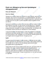 Hvem var vikingene og hva som kjennetegner vikingsamfunnet?