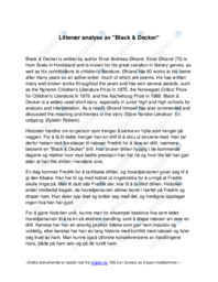 “Black & Decker” | Litterær analyse