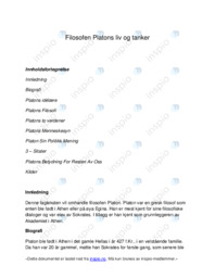 Filosofen Platons liv og tanker