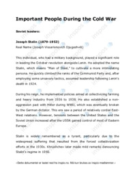 Important People During the Cold War