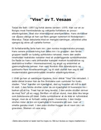 Vise av T. Vesaas