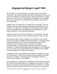 Angrepet på Norge 9. april 1940