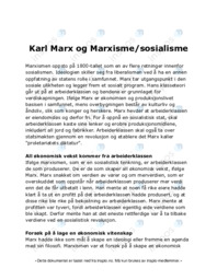 Karl Marx og Marxisme sosialisme
