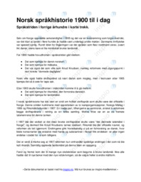 Norsk språkhistorie 1900 til i dag