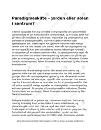 Paradigmeskifte – jorden eller solen i sentrum