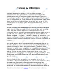 Tolking av Ettermæle